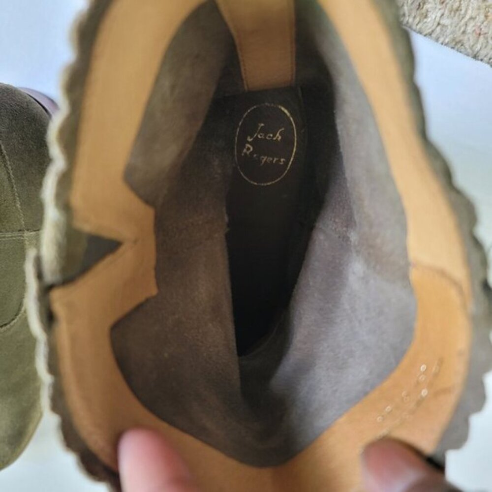 Jack Rogers Scalloped Edge Carly Boot-Olive Suede - Picture 11 of 13